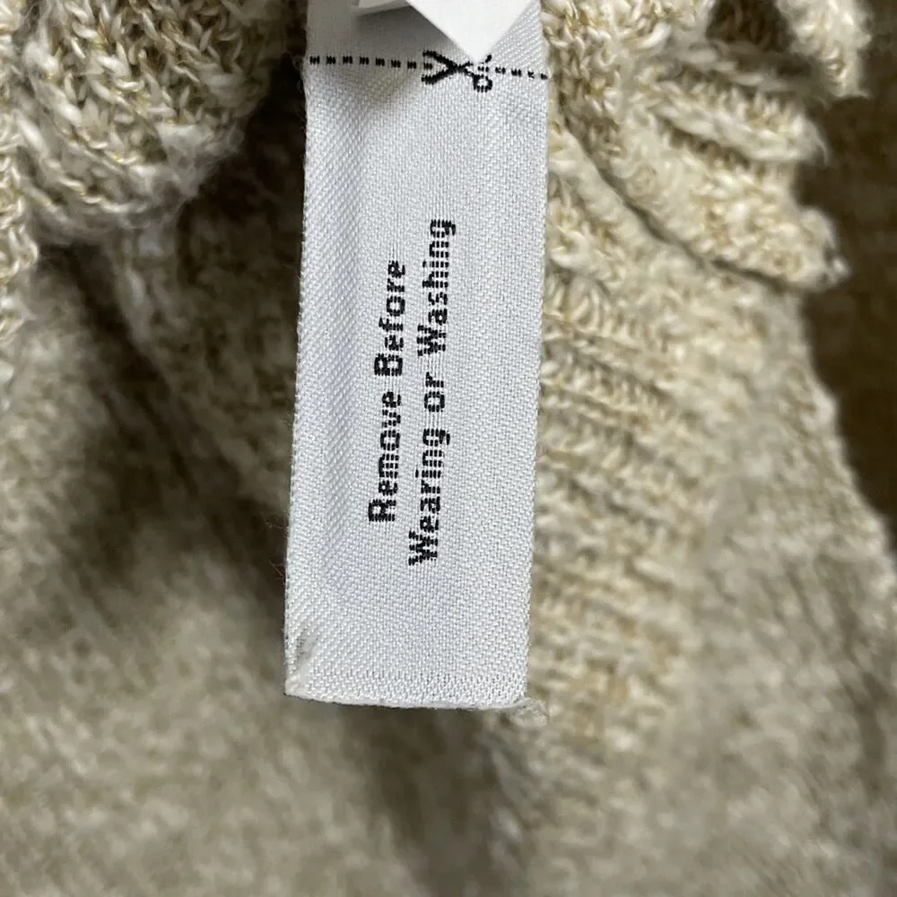 J.Crew Women's Linen Blend Oversized Sweater Beige Size Medium Preppy Casual